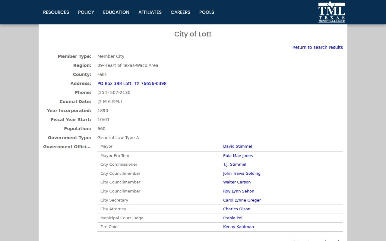 Lott criminal records route through the official city government profile