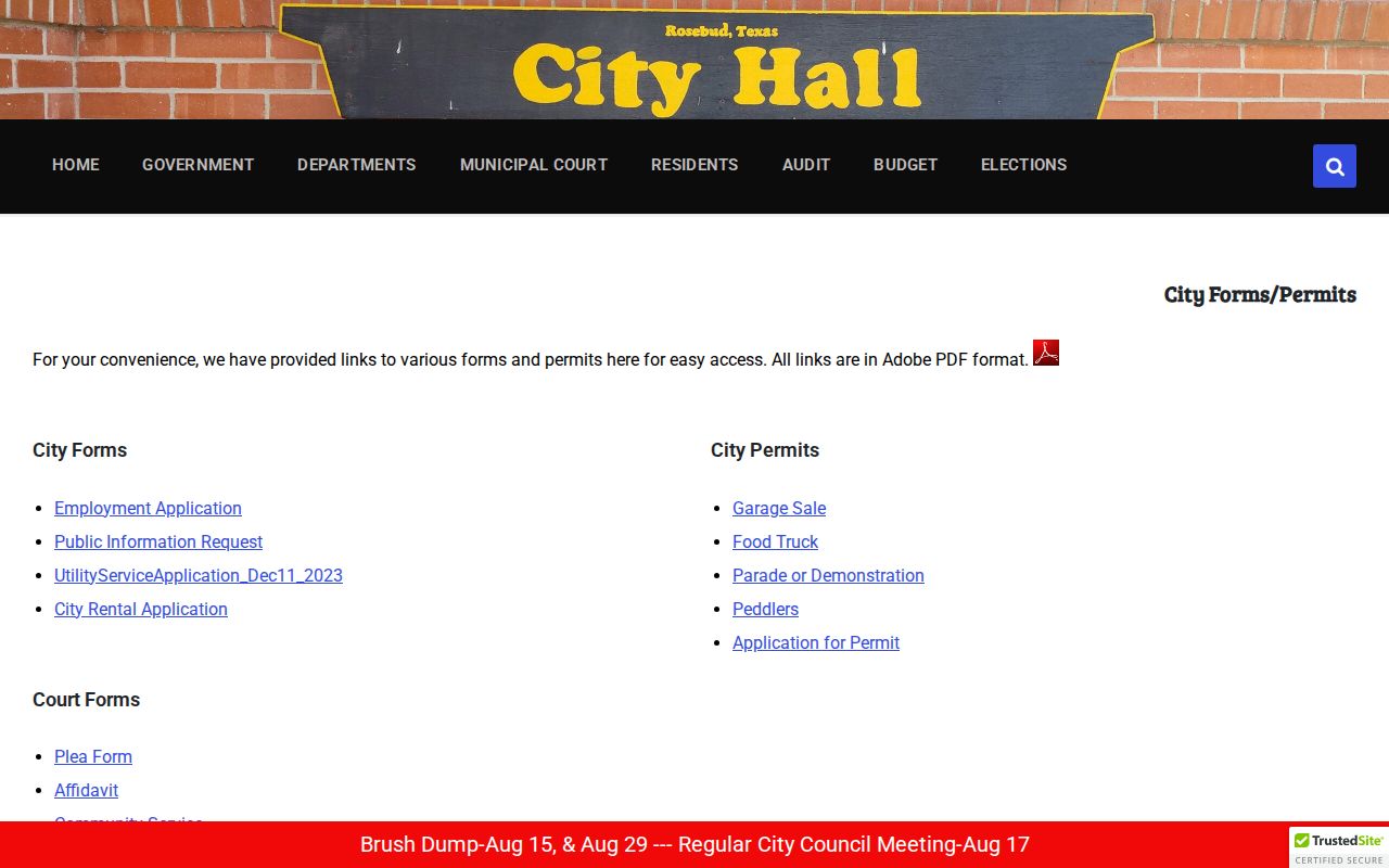 Rosebud criminal records public information request forms