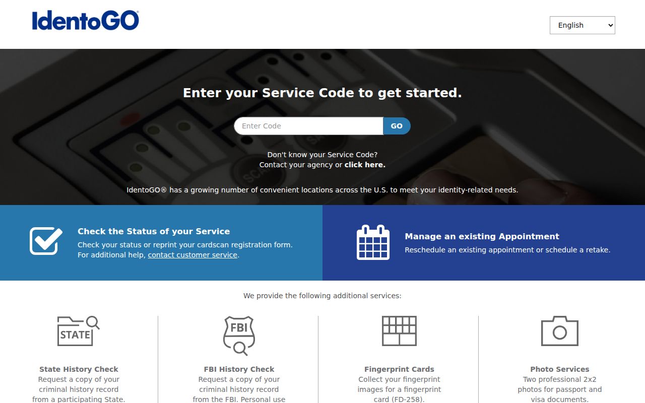 Falls County criminal history fingerprint enrollment through FAST and IdentoGO